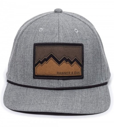 Baseball Caps Peak Embossed Suede Patch Hat - Adjustable Baseball Cap w/Plastic Snapback Closure Heather Gray - CB18ZOAEUTI $...