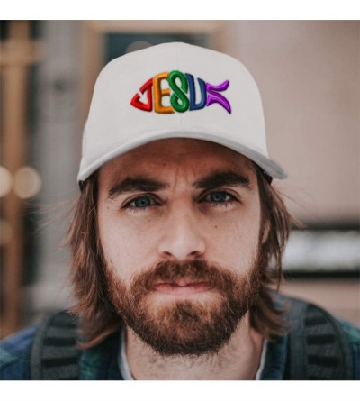 Baseball Caps Custom Baseball Cap Jesus Fish Christian B Embroidery Dad Hats for Men & Women - Khaki - CK18SDKODR6 $12.65