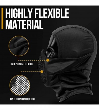 Balaclavas Balaclava Mesh Mask Ninja Style with Full Face Protection - Black - CM18UAKNHM8 $19.76