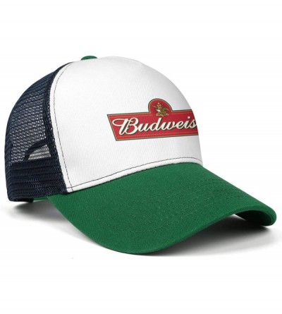Baseball Caps Budweiser-Logos- Woman Man Baseball Caps Cotton Trucker Hats Visor Hats - Green-14 - CA18WHQULUR $30.71