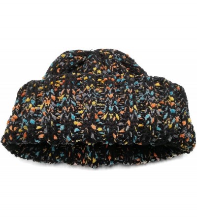 Skullies & Beanies Women's Winter Warm Colorful Flecked Yarn Rib Knit Beanie Hat with Reflective Stripe-Stretch Skull Cap - B...