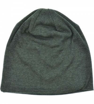 Skullies & Beanies Oversized Cotton Beanie Slouch Hat Ski Snowboard Hat Ribbed - Dark Grey - CN11HZHJZSB $14.34