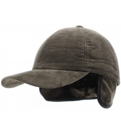 Newsboy Caps Classic Velour Knit/Corduroy Fleece Warmer Flap Billed Newsboy Cap - Olive W/Warmer Flap - CT188AUMUIZ $11.54