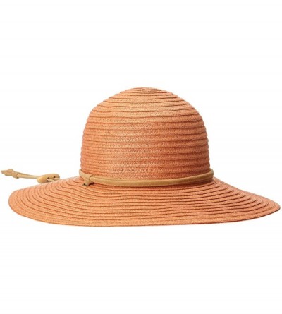 Sun Hats Women's Large Brim Chin Cord Paper Braid Floppy - Rust - C011HY1FWXP $22.53