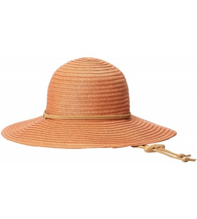 Sun Hats Women's Large Brim Chin Cord Paper Braid Floppy - Rust - C011HY1FWXP $22.53