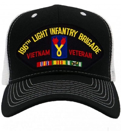 Baseball Caps 196th Light Infantry Brigade - Vietnam Hat/Ballcap Adjustable One Size Fits Most - Mesh-back Black & White - CC...