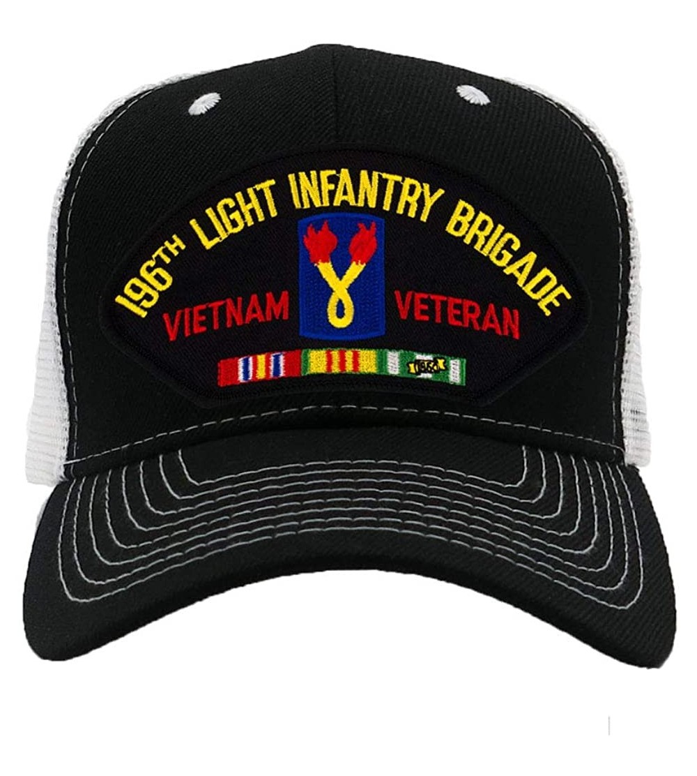 Baseball Caps 196th Light Infantry Brigade - Vietnam Hat/Ballcap Adjustable One Size Fits Most - Mesh-back Black & White - CC...