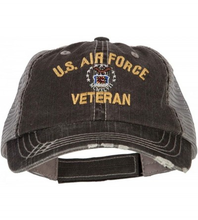 Baseball Caps US Air Force Veteran Military Embroidered Low Cotton Mesh Cap - Black - CL18L8UUG4M $29.23