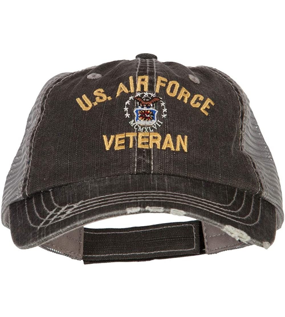 Baseball Caps US Air Force Veteran Military Embroidered Low Cotton Mesh Cap - Black - CL18L8UUG4M $29.23