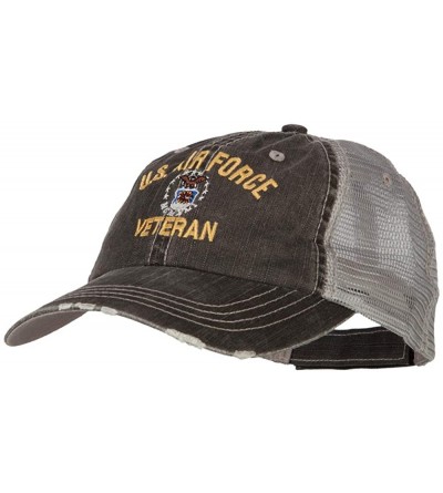 Baseball Caps US Air Force Veteran Military Embroidered Low Cotton Mesh Cap - Black - CL18L8UUG4M $29.23
