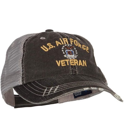 Baseball Caps US Air Force Veteran Military Embroidered Low Cotton Mesh Cap - Black - CL18L8UUG4M $29.23