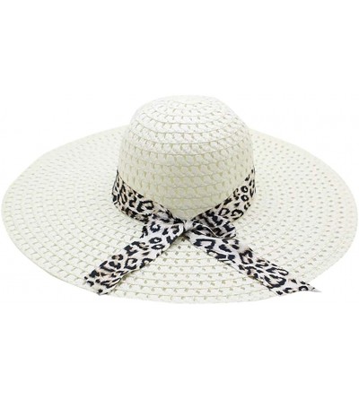 Sun Hats Beach Cap Women Print Two-Side Big Brim Straw Hat Sun Floppy Wide Brim Hats - Yellow - CI18QELWDO5 $8.81