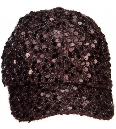 Baseball Caps Women's Sequin Ball Cap - Brown - CJ127A770DB $24.67