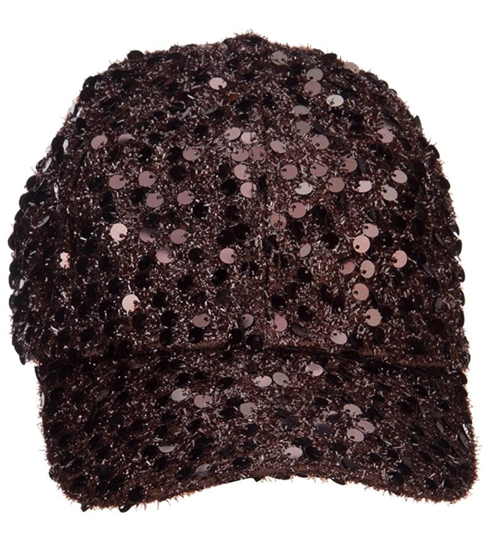 Baseball Caps Women's Sequin Ball Cap - Brown - CJ127A770DB $24.67