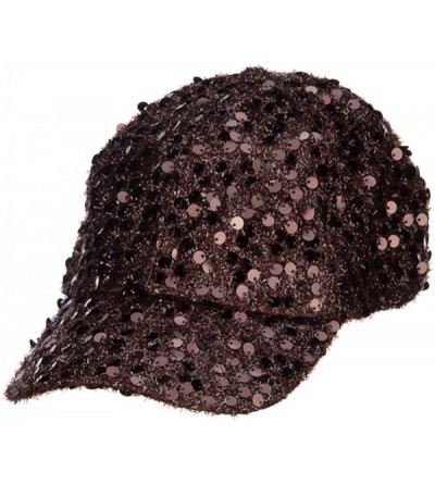 Baseball Caps Women's Sequin Ball Cap - Brown - CJ127A770DB $24.67