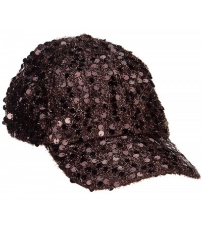 Baseball Caps Women's Sequin Ball Cap - Brown - CJ127A770DB $24.67