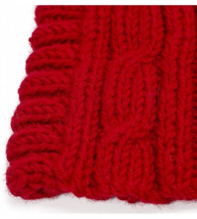 Skullies & Beanies Cute Meow Kitty Woman Wool Handmade Knit Cap Beanie Hat A004 - Red - CL11N3G5YU1 $15.54