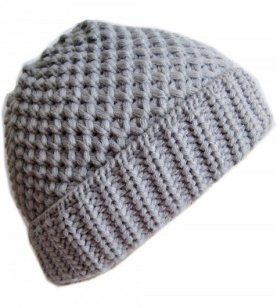 Skullies & Beanies Winter Hat for Men Teens Winter Chunky Knit Beanie Hat Frost Hats - Gray - C211B2NO4DZ $9.71