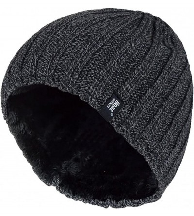 Skullies & Beanies Men's Plain Ribbed Knitted 3.4 tog Thermal Winter Beanie Hat Grey - C411HQSEK4N $21.47