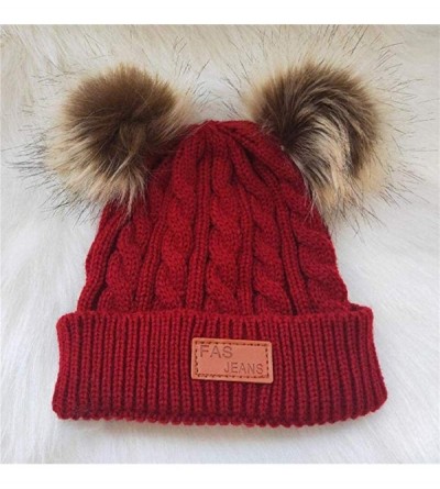 Skullies & Beanies Winter Toddler Crochet Toboggan Earflap - Red - C5192USOTDE $7.76