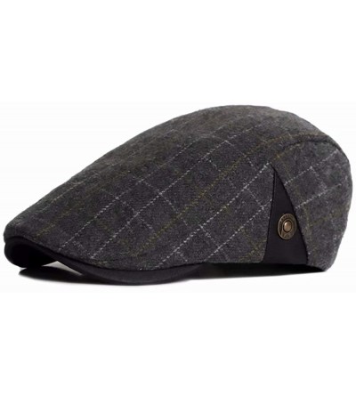 Newsboy Caps Men's /Women Beret Hat Adjustable Plaid Classic Flat Cap Ivy Cabbie Newsboy Hat - Yellow-plaid - CJ18TIR20IX $10.09