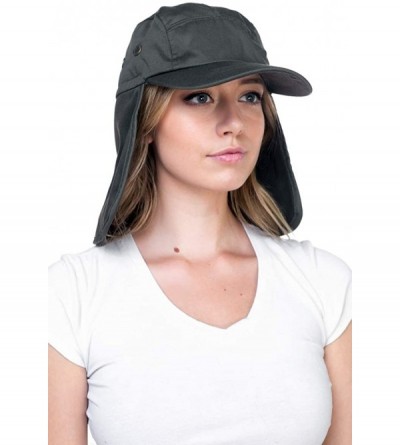 Sun Hats Fishing Sun Cap UV Protection - Ear Neck Flap Hat - Grey - CD182S7MUMM $10.59