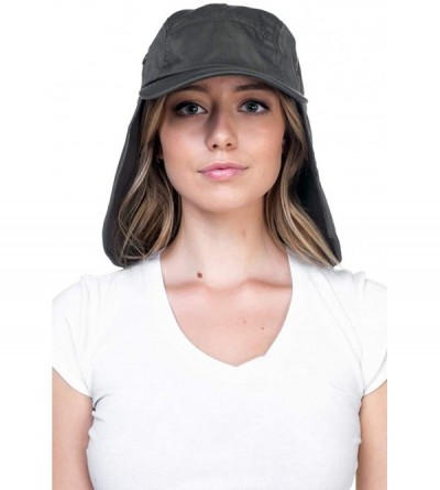 Sun Hats Fishing Sun Cap UV Protection - Ear Neck Flap Hat - Grey - CD182S7MUMM $10.59