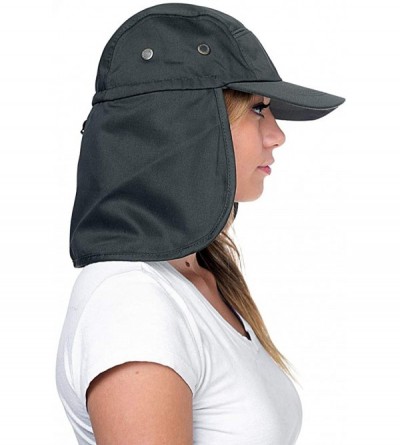 Sun Hats Fishing Sun Cap UV Protection - Ear Neck Flap Hat - Grey - CD182S7MUMM $10.59