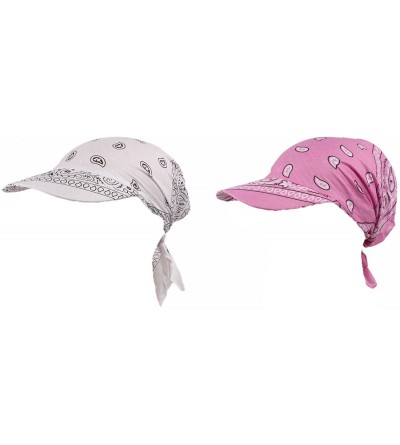 Skullies & Beanies Womens Assorted Paisley Print Bandana Head Scarf Hat Summer Folding Anti-UV Golf Tennis Sun Visor Cap - CT...