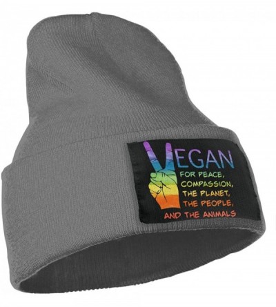 Skullies & Beanies Sally Vegan Warm Winter Hat Knit Beanie Skull Cap Cuff Beanie Hat Winter Hats for Men & Women - Deep Heath...