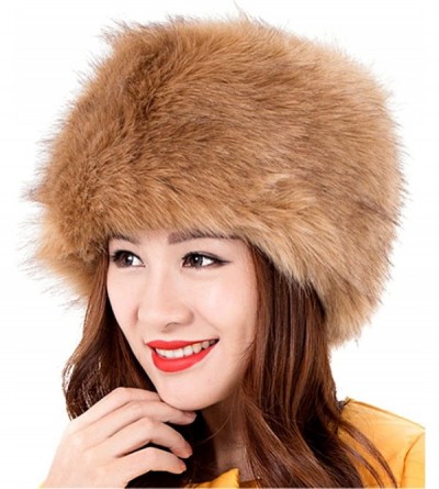 Skullies & Beanies Women's Warmth Furry Russian Winter Beanie Hat - Khaki - CY12O6SF216 $24.08