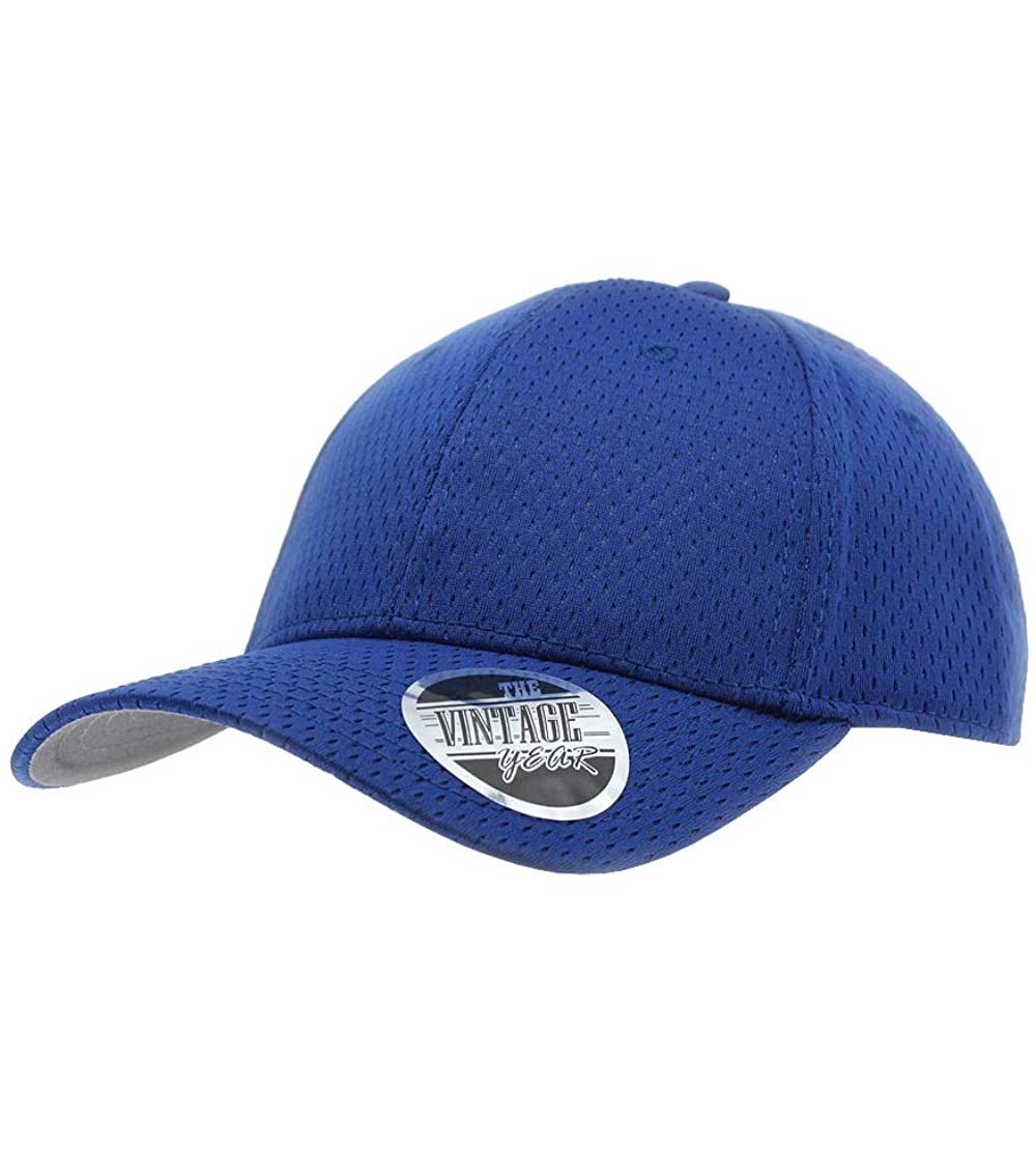 Baseball Caps Plain Pro Cool Mesh Low Profile Adjustable Baseball Cap - Royal - CO18I60IN5M $10.09