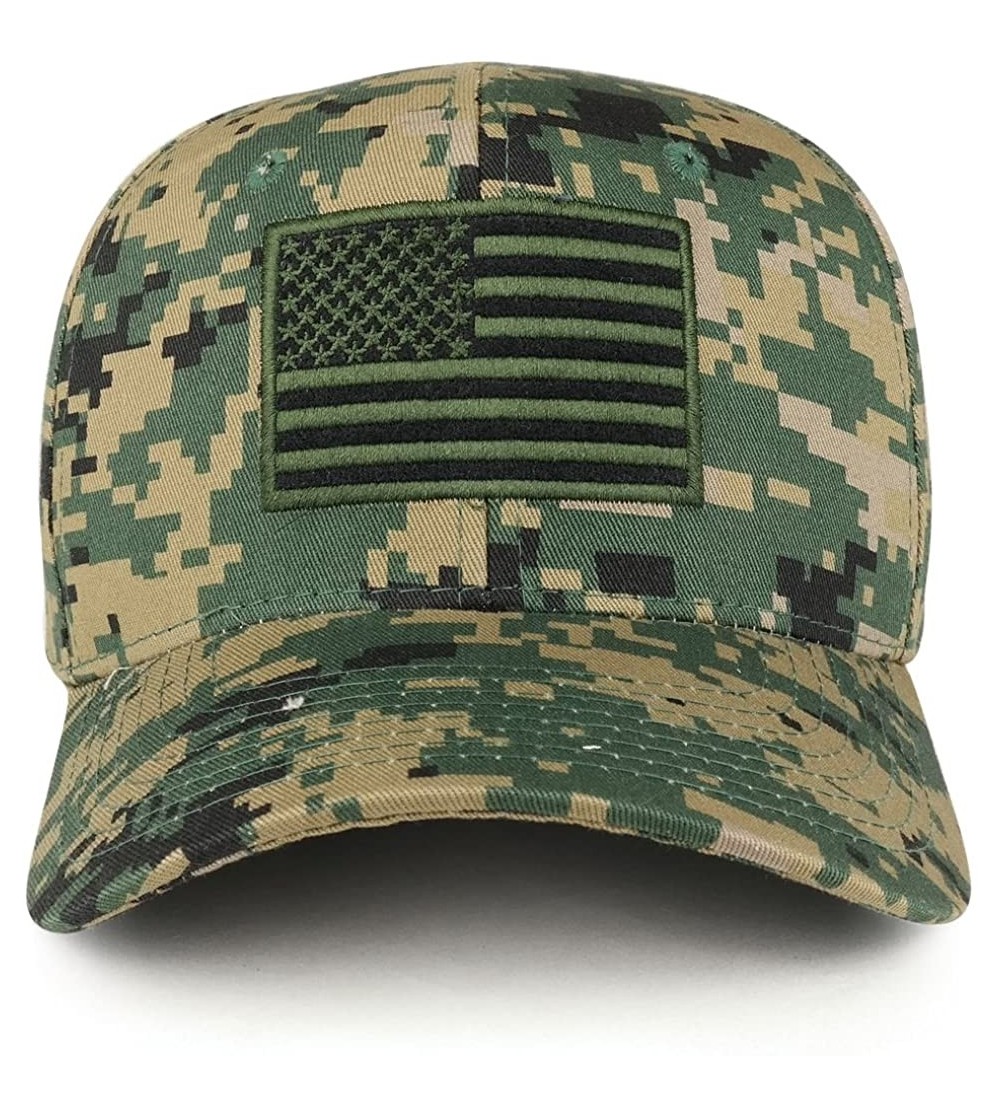 Baseball Caps American Flag Embroidered Camo Tactical Operator Structured Cotton Cap - Mcu - CE183KIME5Y $33.66