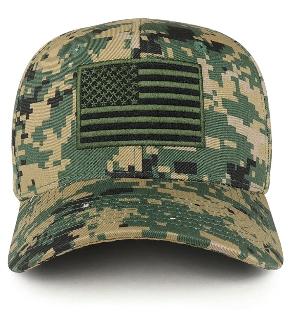 Baseball Caps American Flag Embroidered Camo Tactical Operator Structured Cotton Cap - Mcu - CE183KIME5Y $22.13