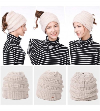 Skullies & Beanies Womens Knit Visor Beanie Newsboy Cap Winter Warm Hat Cold Snow Weather Girl 55-60cm - 99724-beige - CO18II...