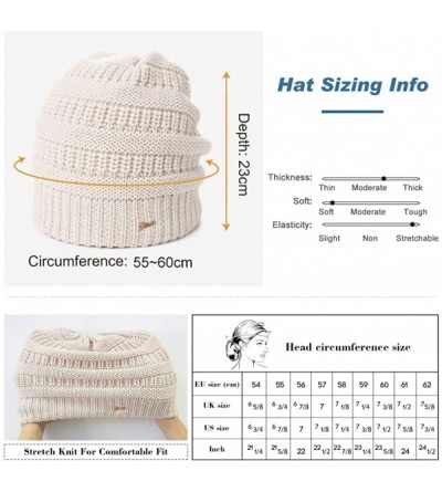 Skullies & Beanies Womens Knit Visor Beanie Newsboy Cap Winter Warm Hat Cold Snow Weather Girl 55-60cm - 99724-beige - CO18II...