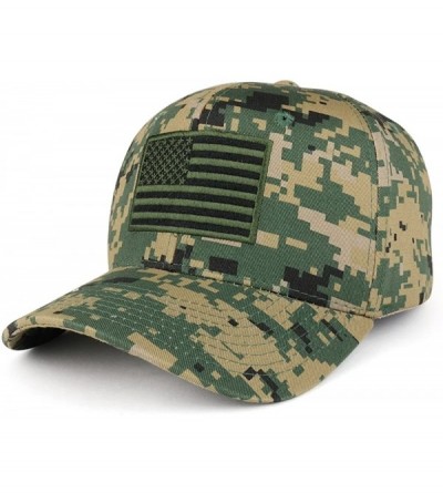 Baseball Caps American Flag Embroidered Camo Tactical Operator Structured Cotton Cap - Mcu - CE183KIME5Y $22.13