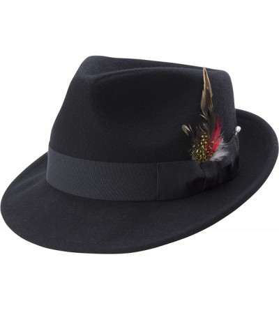 Fedoras Bogart Men's Felt Hat - Black - CT11H4GYAZ5 $36.17