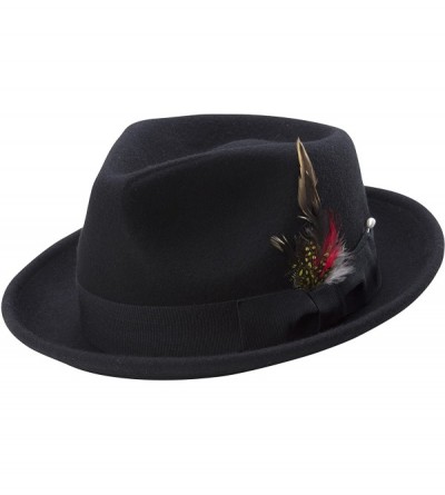 Fedoras Bogart Men's Felt Hat - Black - CT11H4GYAZ5 $36.17