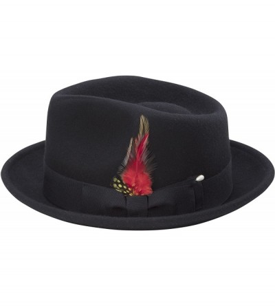 Fedoras Bogart Men's Felt Hat - Black - CT11H4GYAZ5 $36.17