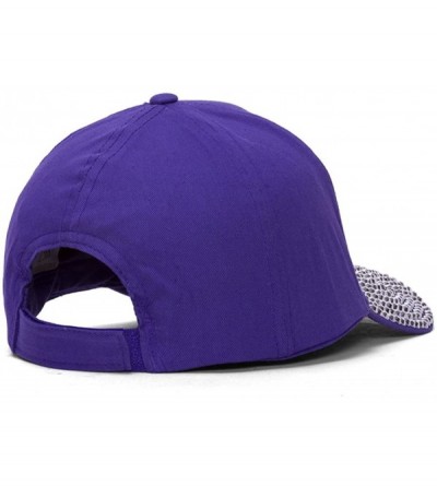 Baseball Caps Womens Sequined Baseball Cap w/Bow - Purple - C5124UZN56N $8.48