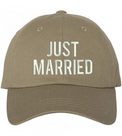 Baseball Caps Just Married Baseball Hat - Bachelor Hats - Groom Honeymoon Caps - Khaki - C6195WD6GAY $18.88