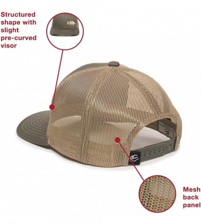 Baseball Caps Fish Silhouettes Trucker Hat - Adjustable Baseball Cap w/Snapback Closure - Bass (Olive W/ Tan Mesh) - CF18L9W2...