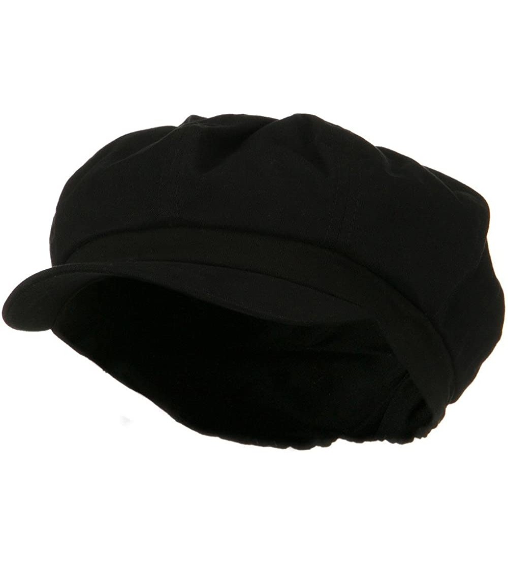Newsboy Caps Cotton Elastic Big Size Newsboy Cap - Black - CX12N0G3XW1 $42.59