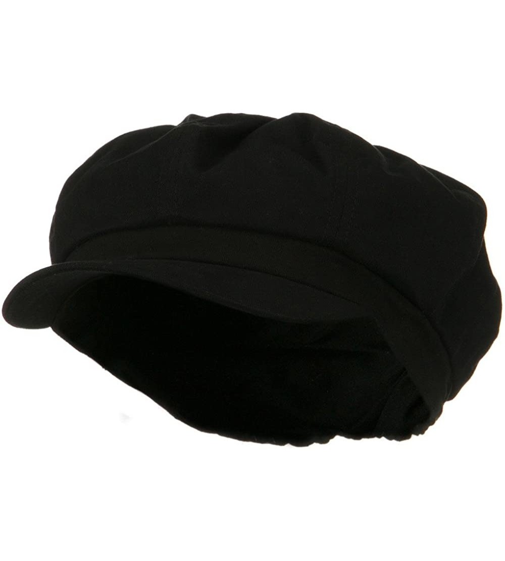 Newsboy Caps Cotton Elastic Big Size Newsboy Cap - Black - CX12N0G3XW1 $26.48