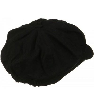 Newsboy Caps Cotton Elastic Big Size Newsboy Cap - Black - CX12N0G3XW1 $26.48