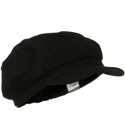 Newsboy Caps Cotton Elastic Big Size Newsboy Cap - Black - CX12N0G3XW1 $26.48