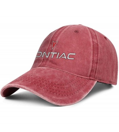 Baseball Caps Pontiac-Firebird-Logo- Men's Womens Washed Golf Cap Adjustable Snapback Beach Hat - Red-53 - C918UADKRH5 $14.55