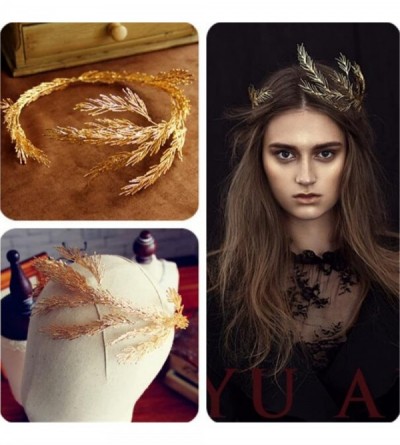 Headbands Baroque Princess Gold Leaf Wheat Headband Wedding Hair Crowns(A1342) - silver - CR187NZAXSL $51.44