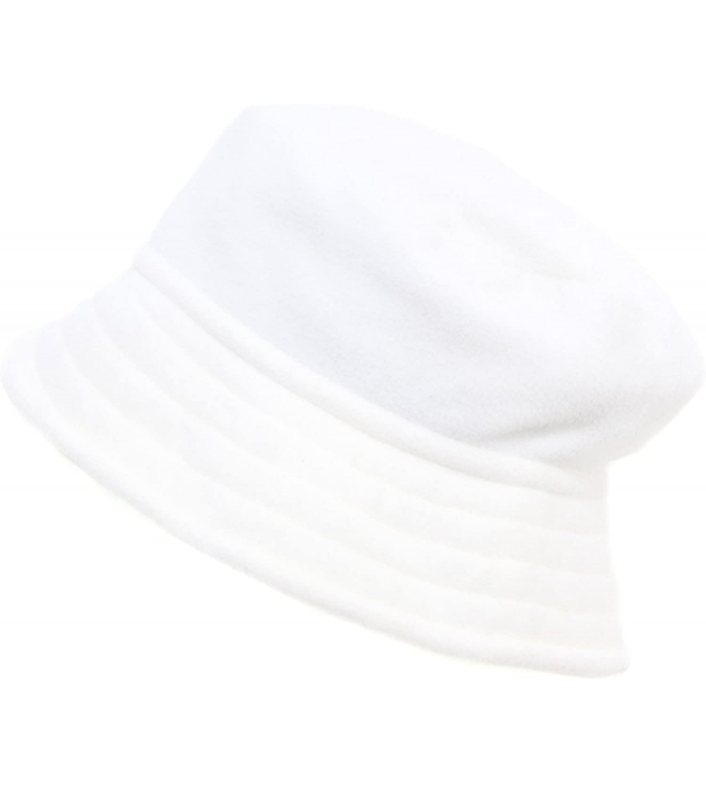 Bucket Hats Women's Solid Fleece Bucket Hat - Ivory - C811HQ3H6HL $15.93
